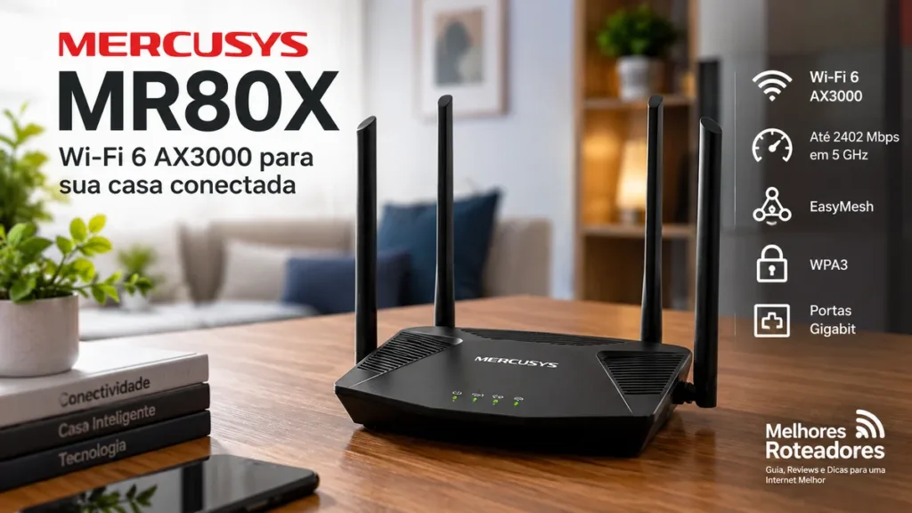 Mercusys MR80X roteador Wi-Fi 6 AX3000