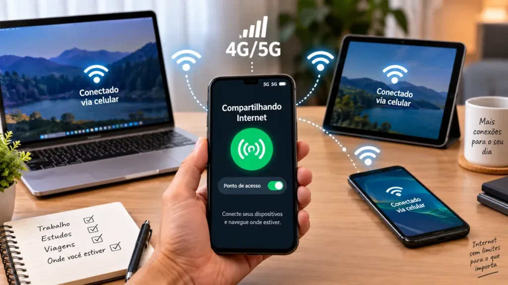 Como rotear internet do celular para notebook e outros dispositivos