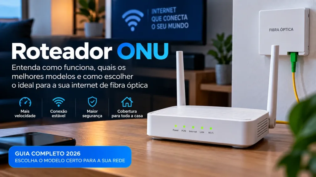 Roteador ONU para internet de fibra óptica